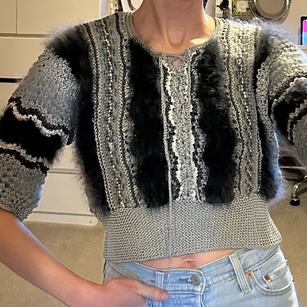Vintage Hand Knit Cropped Sweater